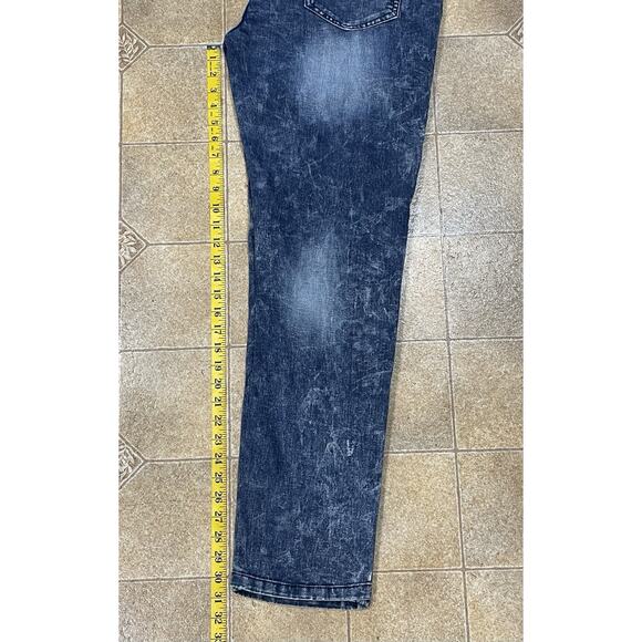 Scoop Men’s Paint Spattered Moto Jeans 38x30 Acid Wash Distressed Biker Denim - Picture 5 of 15